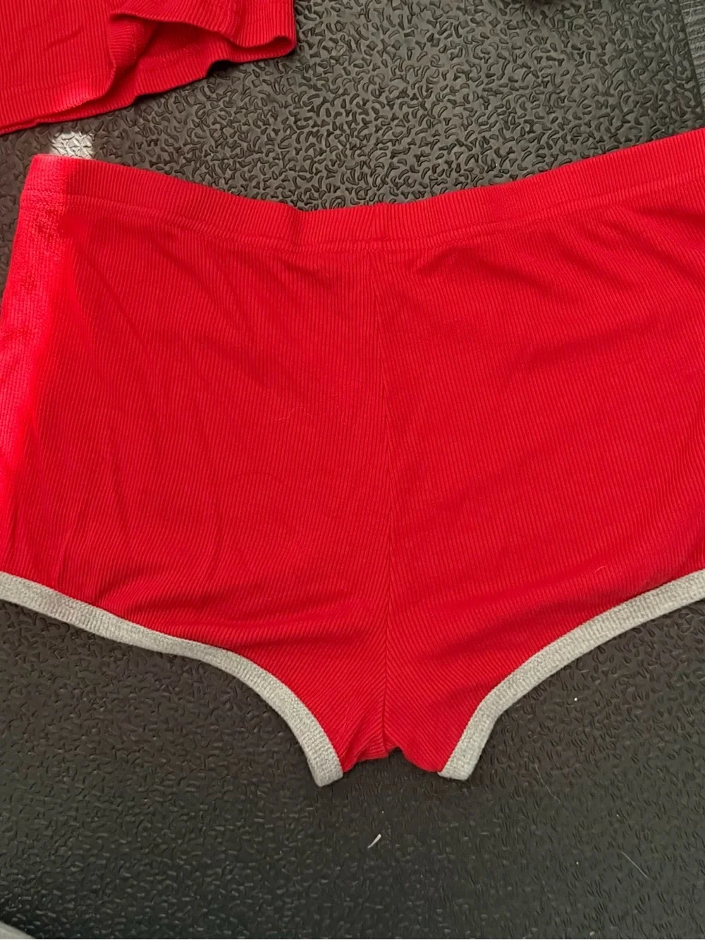 Women’s Red Long-Sleeve Henley Top & Shorts Sleep Set